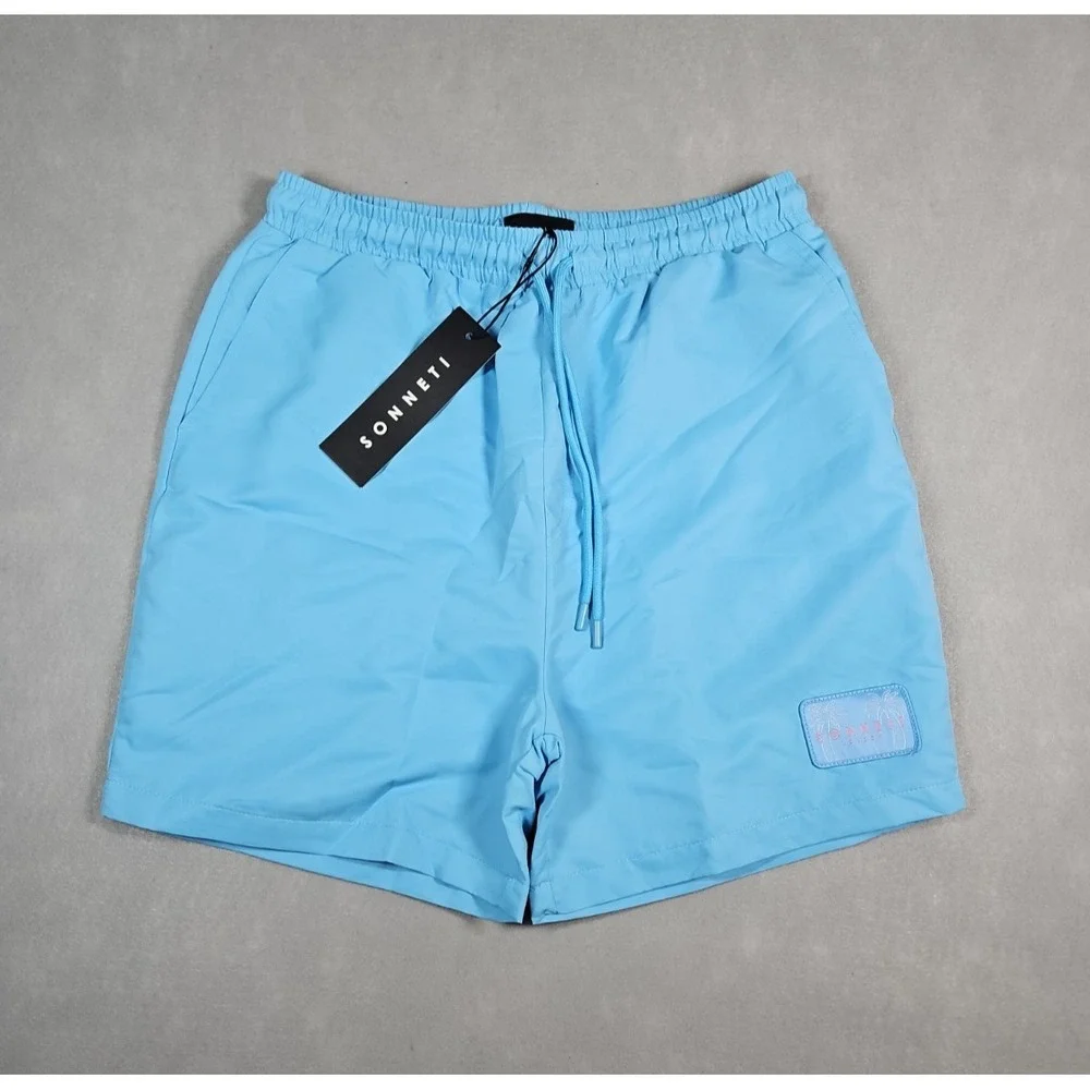 Sonneti London Mens Light Blue Jolla Swim Trunks Size Small NWT